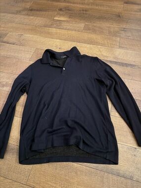 Theory Classic Long Sleeve Polo Shirt in Black